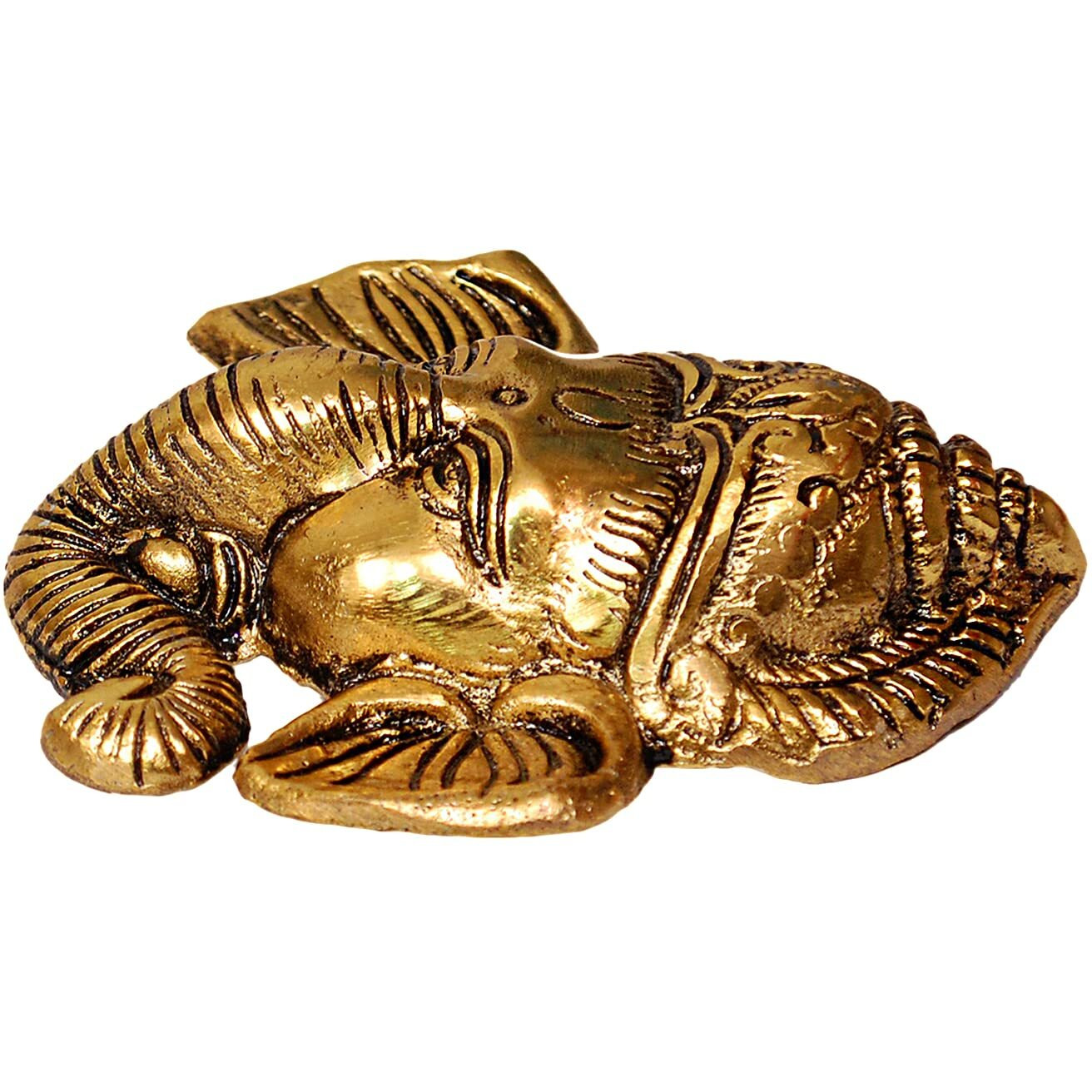 Aorn World Golden Metal Lord Ganesh Wall Hangings | Sculpture Lord Ganesh | Ganpati Decoration Items For Home & Office