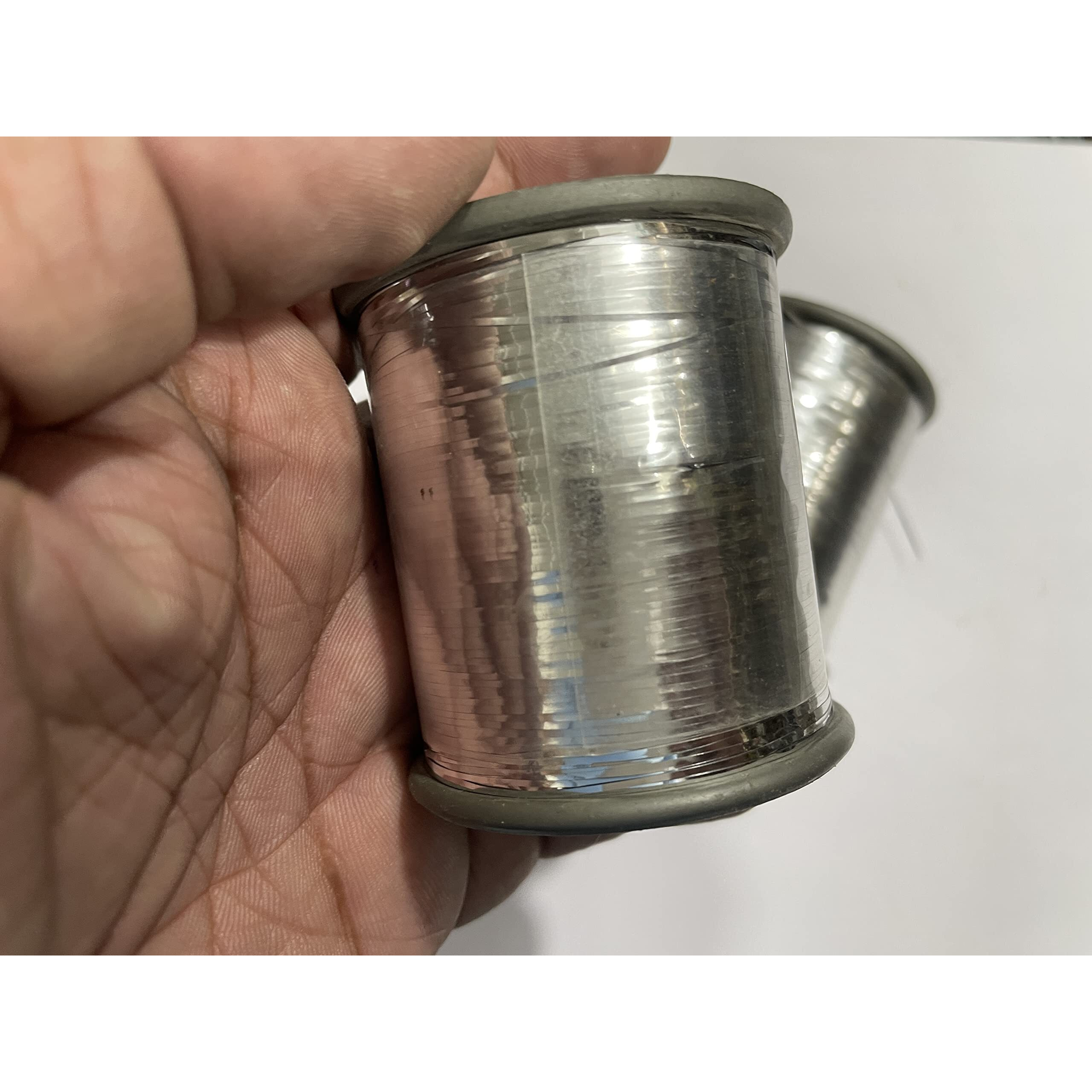 Omx Metallic Strip Mukaish Metal Thread For Embroidery Work, Beading, Jewellery Making And Crafts (2 Rolls - 1Mm, Slver - 2 Rolls) (2000 Mtr In 1 Roll)