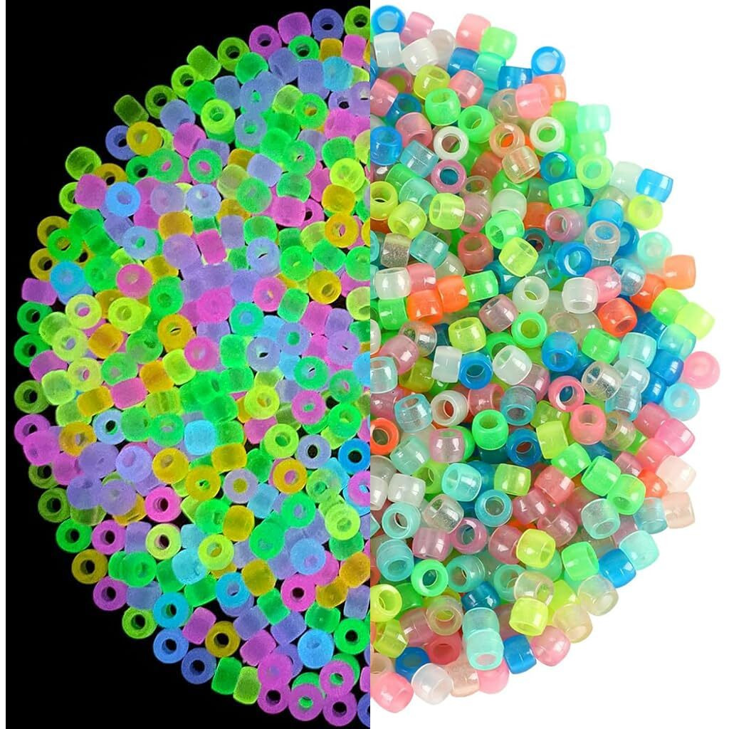 Sannidhi 100Pcs Bracelet Making Spacer Beads 9 Colors Spacer Beads Luminous Beads For Diy Crafting Glow In The Dark Diy Bulk Spacer Beads For Jewellery Making