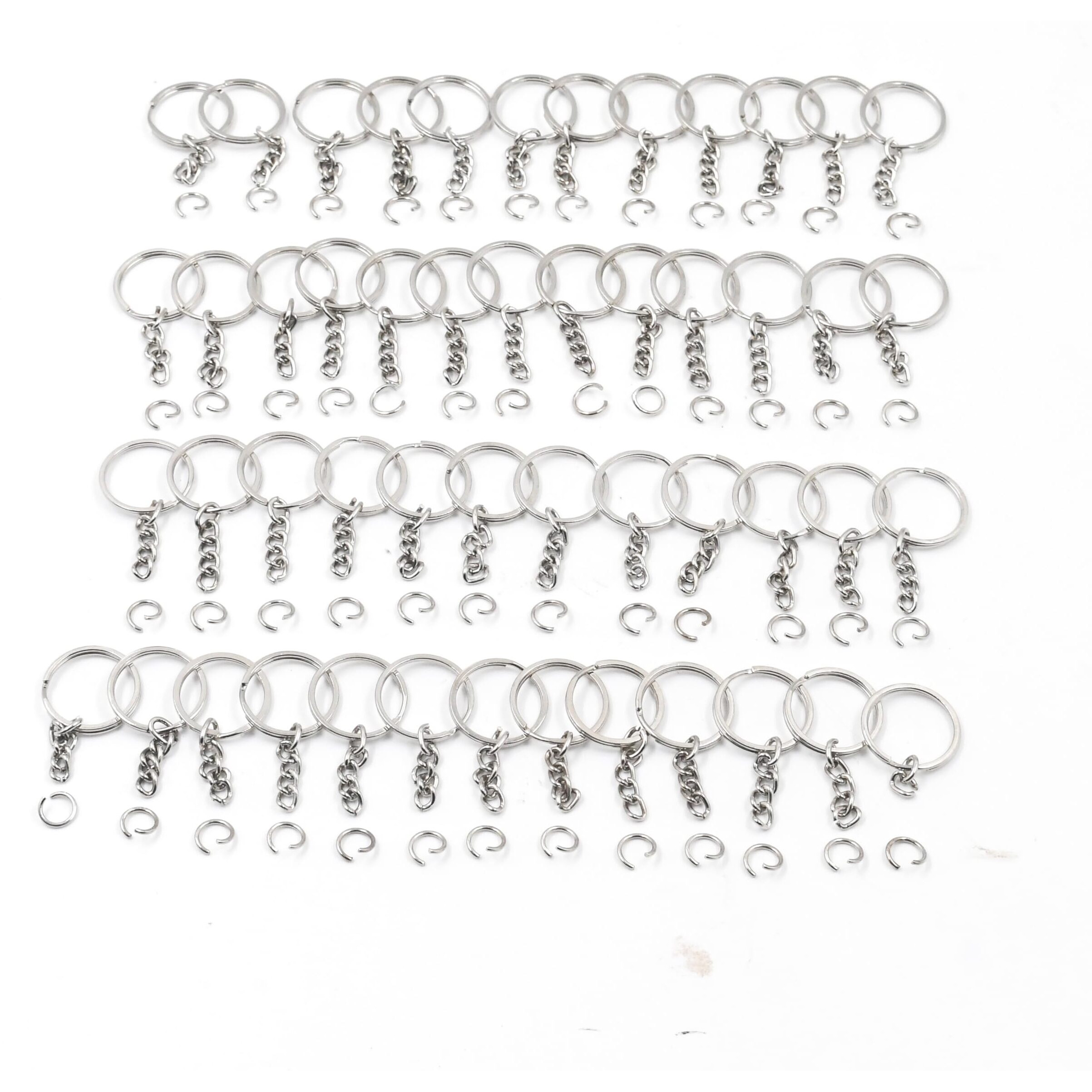 Ivei Diy Keychain Rings With Open Jump Rings For Craft | Metal Split Keyring Of 25Mm | Jewlery, Charms And Purse Making | Craft Essentials For Small Businesses (Keychain Rings) (Set Of 50)
