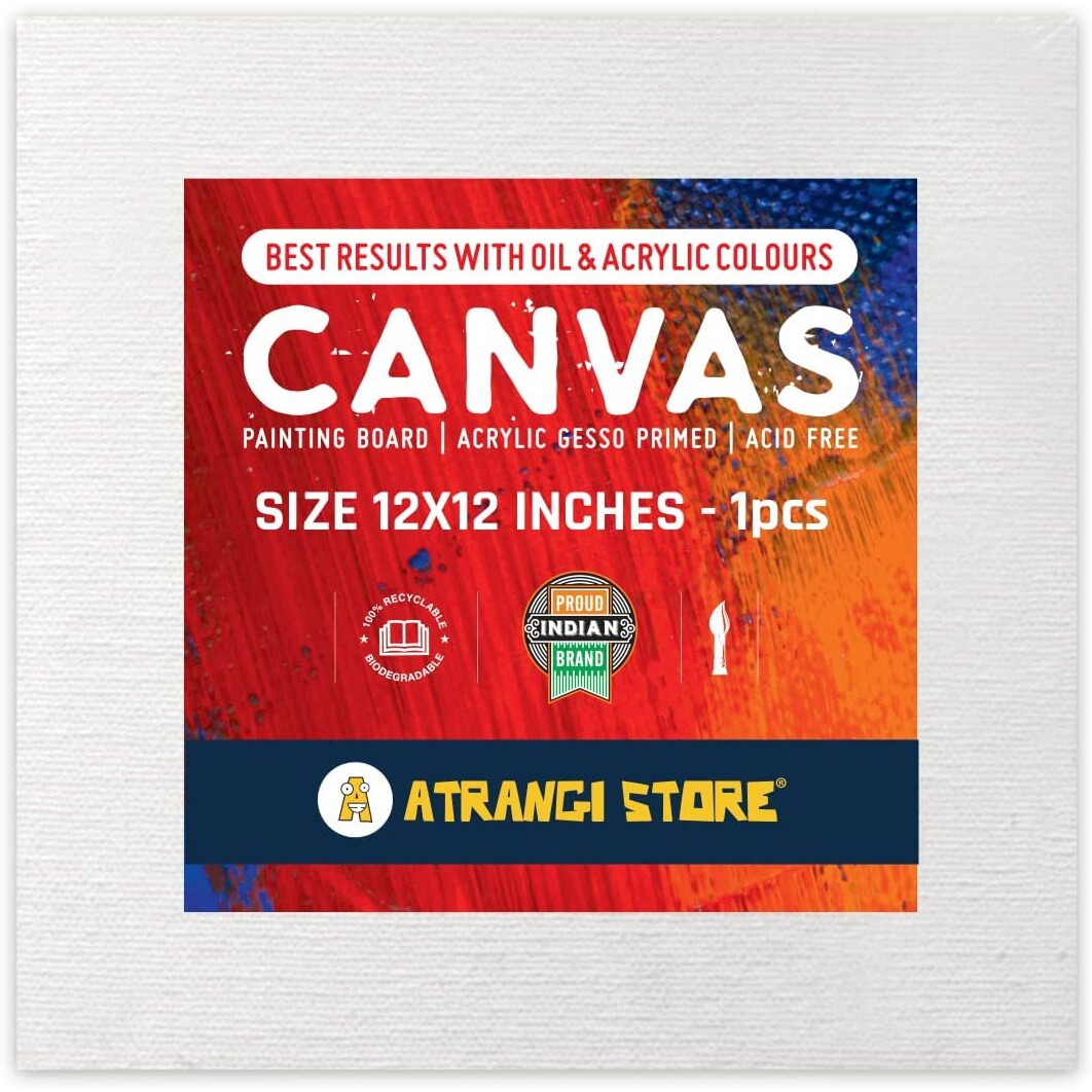 Cotton Canvas Boards For Painting 30Cm X 30Cm (12 X 12 Inch, White)