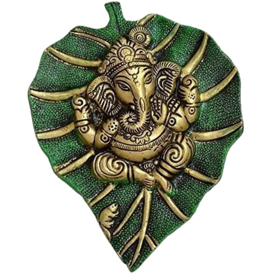 Gj Wall Hanging Showpiece For Home Decor, Standard, Metal, (14 X 18) Cm, Green