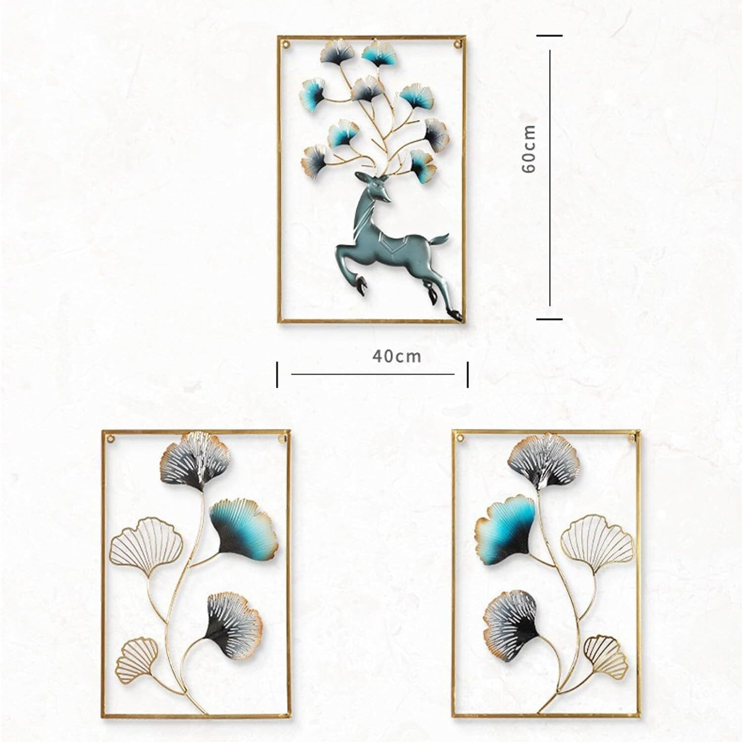 Home And Crafts Metal Multicolor Wall Decor Leaf Wall Hanging Decoration, Wall Art Frame Home Decor For Living Room Office Bedroom Hotel (16X24 Inch)