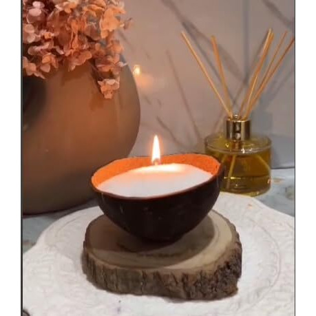 Kunya Diy Sand Wax Powder Candle Making Kit With Natural Coconut Shell Refillable Beaded Pearled All Natural Reusable Self Extinguish Candle For Home Decor (200 Gm)