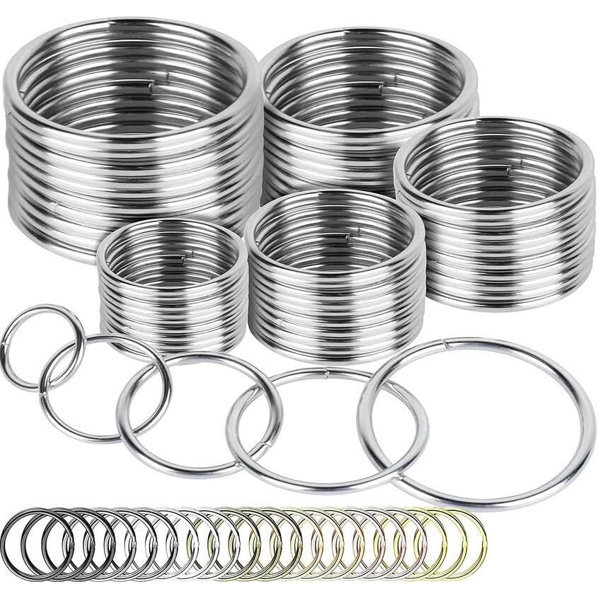 Diy Crafts 40 Pcs, Nickel Silver Small, Multi-Purpose O Ring Silver Metal Non-Welded O Ring For Macrame Camping Belt Dog Leashes Hardware Bags And Mor (40 Pcs, Nickel Silver Small)