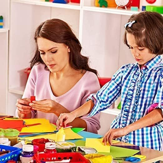 Ofixo Diy Square 100-Pcs Origami Paper Double Sides Solid Color Folding Paper Multicolor Kids Handmade Scrapbooking Craft Accessories Unruled 15 * 15 Origami Paper (Mixed Color)