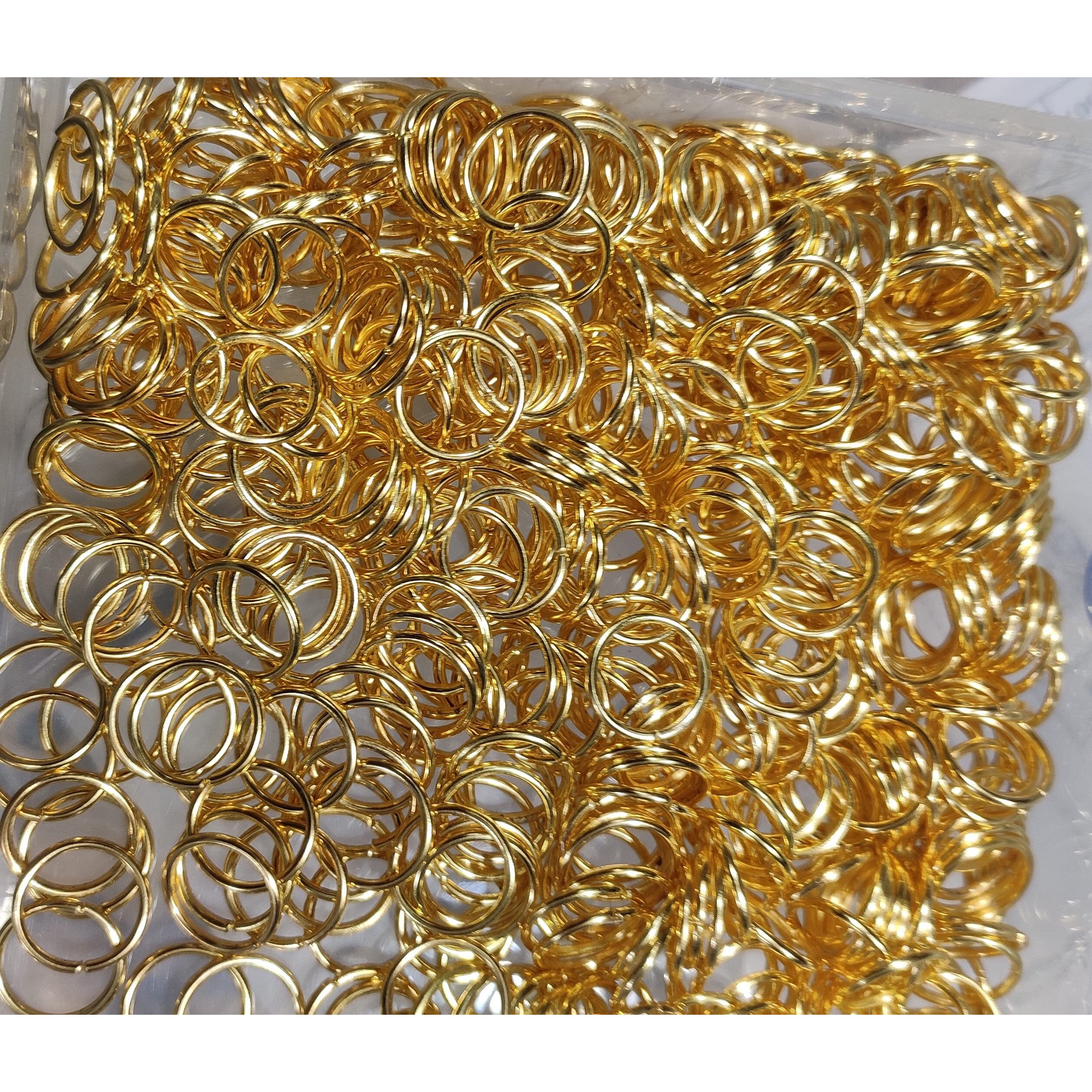 Omx 100 Gm, Approx 400 Pc Jewellery Making Material Fitting Kit Art And Craft Kit (12Mm Gold Jump Ring) Unsoldered Ring
