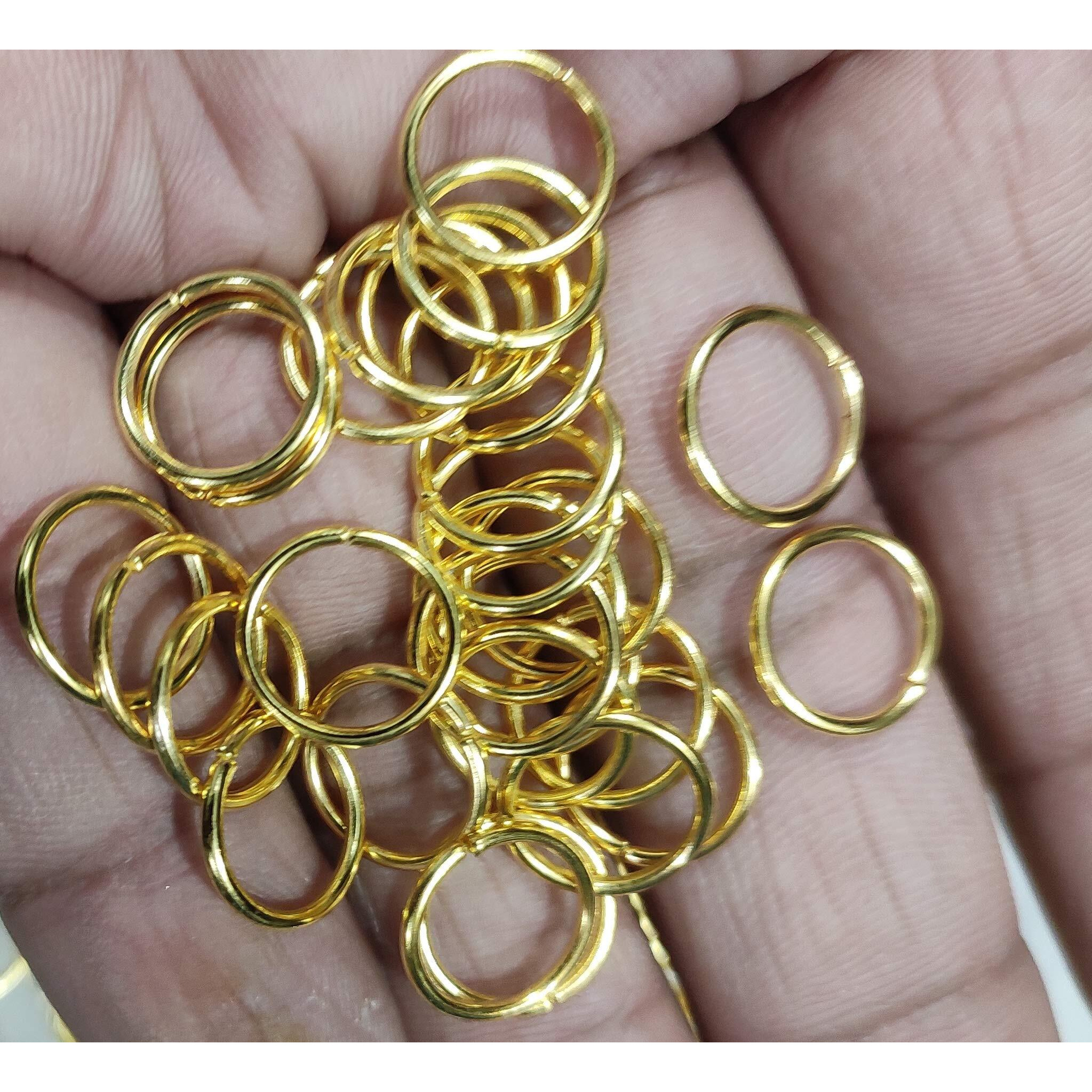 Omx 100 Gm, Approx 400 Pc Jewellery Making Material Fitting Kit Art And Craft Kit (12Mm Gold Jump Ring) Unsoldered Ring