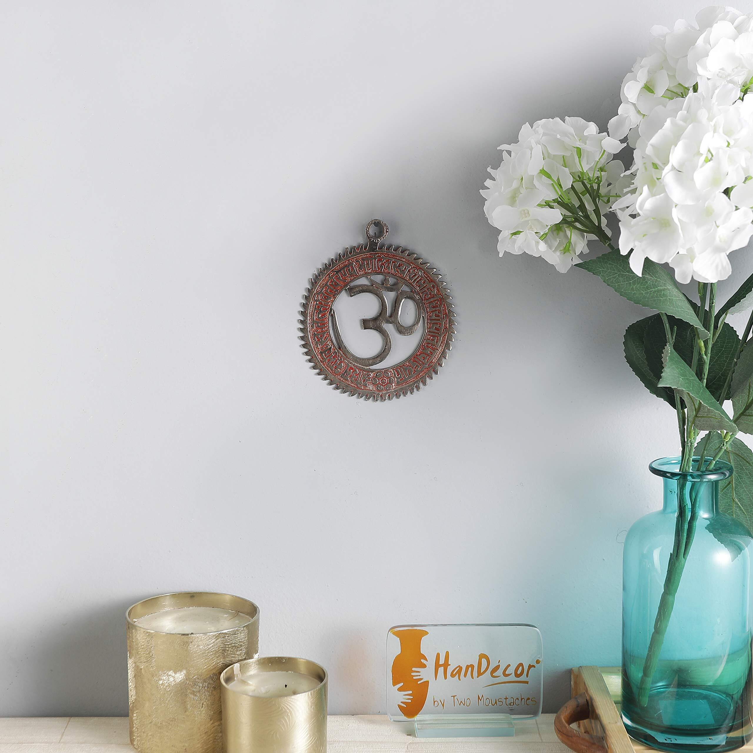 Two Moustaches Wall Hanging Om With Embeded Gayatri Mantra