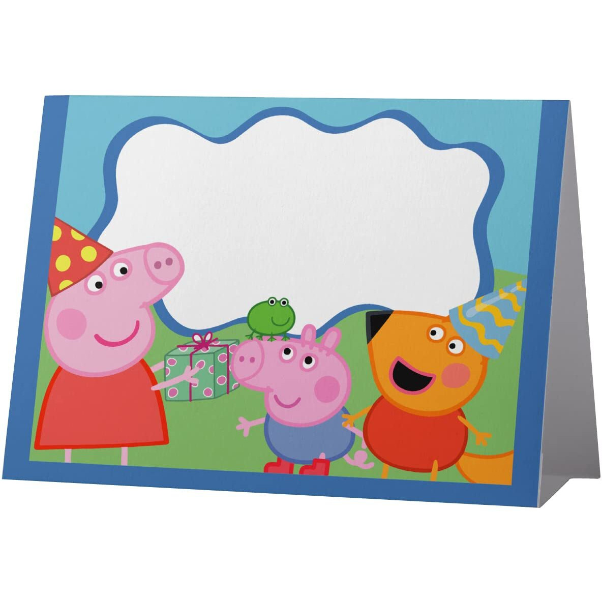 Festiko 6 Pcs Cartoon Pig Themed Tent Style Food Tags, Food Tags And Place Cards For Food Decorations For Kid's Party, Cartoon Pig Theme Place Cards For Table Setting