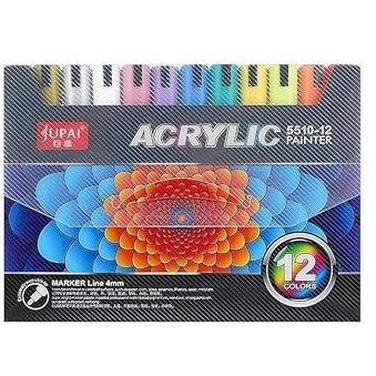 Wagela Acrylic Markers Pens, Colors Premium Waterproof Permanent Paint Art Marker Medium Pen Set For Rock Painting,Diy Craft (24)