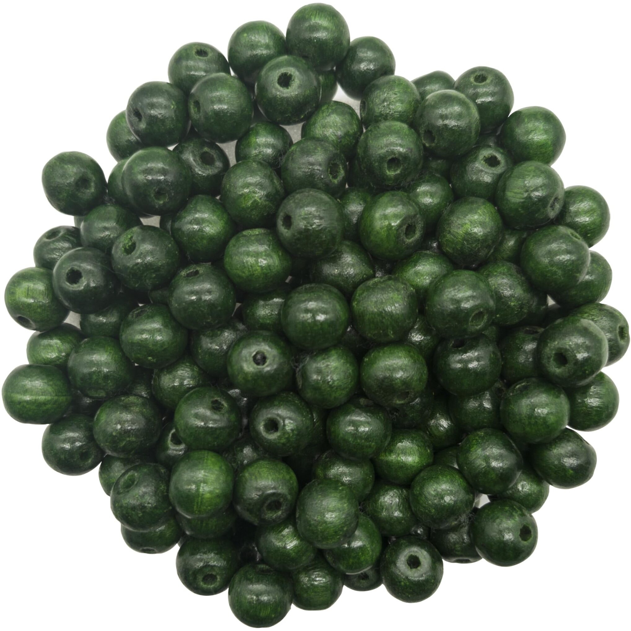 Resonant Craft 100 Pcs Wooden Beads 16Mm Green Color Glossy Wood Beads For Hobby & Crafts, Diy And Necklace Garland Making