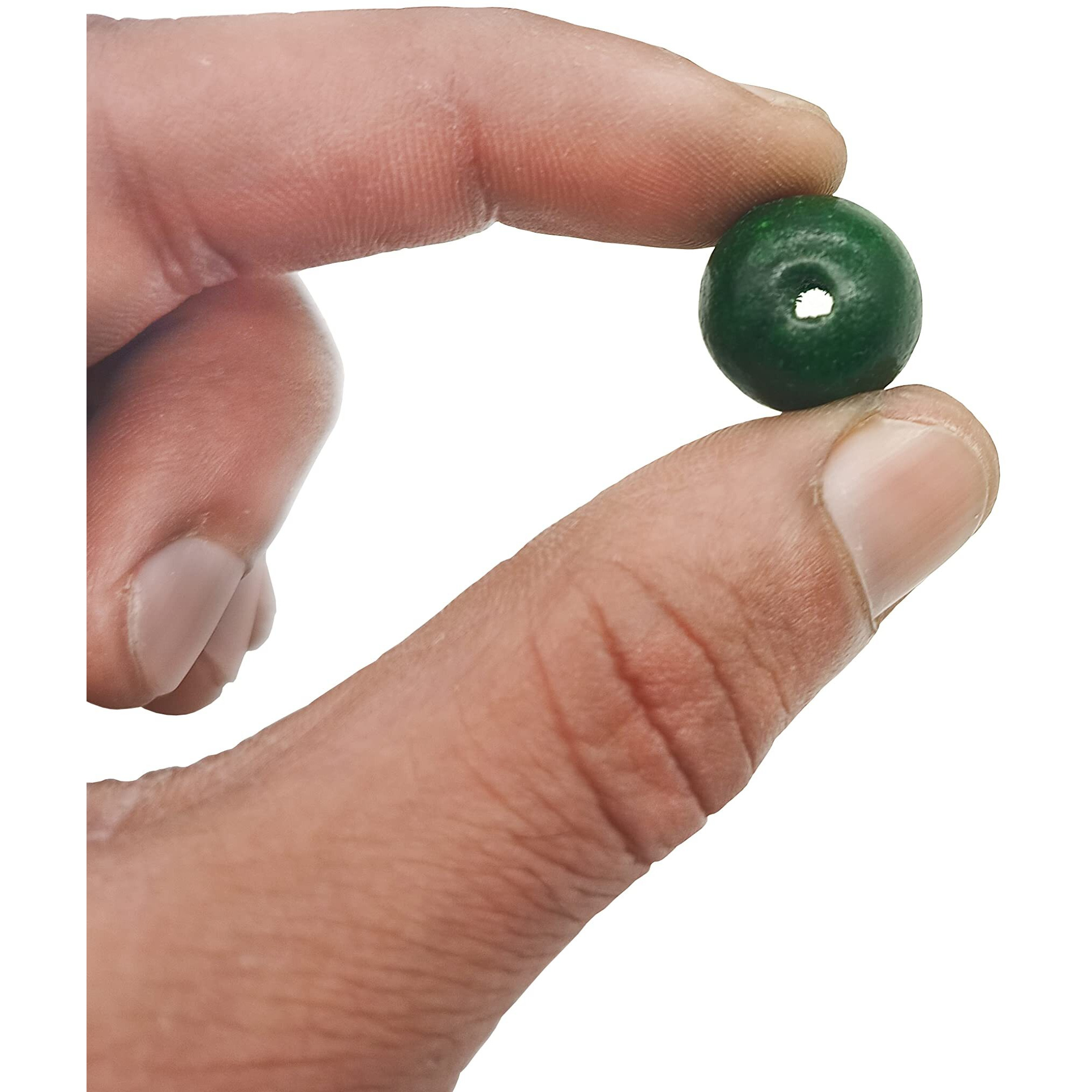Resonant Craft 100 Pcs Wooden Beads 16Mm Green Color Glossy Wood Beads For Hobby & Crafts, Diy And Necklace Garland Making