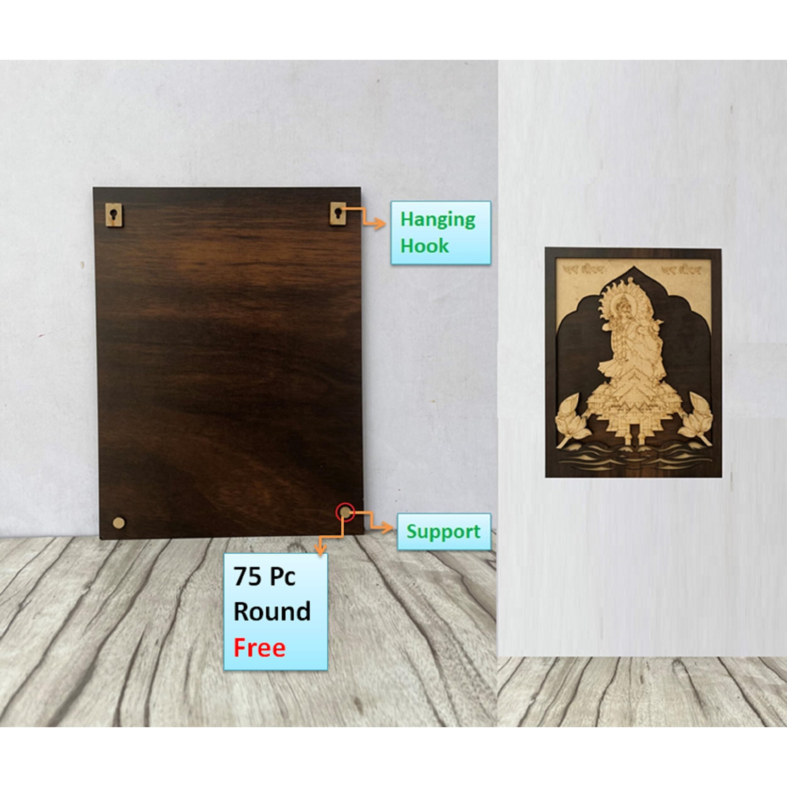 Wooden Mdf Hook For Hanging Art Boards | Mandala Art | Resin Art | Pouring | Decoupage | Multipurpose Msf H(3.15 X 2.2 Cm, 75))