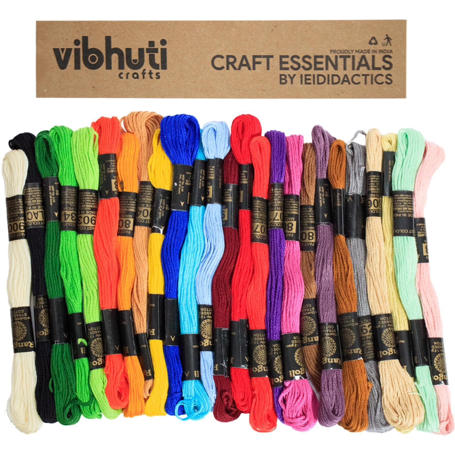 Ieididactics Vibhuti Crafts String Art Embroidery Thread - 25 Different Vibrant Colors - Diy Craft And Creative Projects