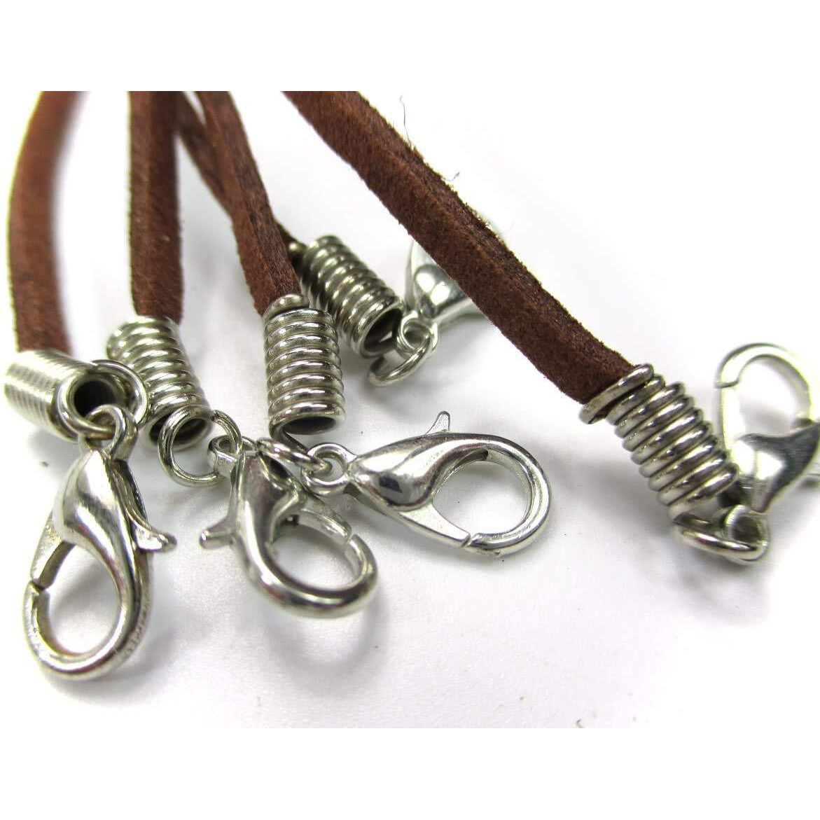Omx Bulk Cord 10 Pieces, Suede Flat Leather 43Cm/17 Necklace Chain For Pendants Bracelet And Jewelry Charms Making. Thickness Leather Is 3X1.4Mm (Brown)