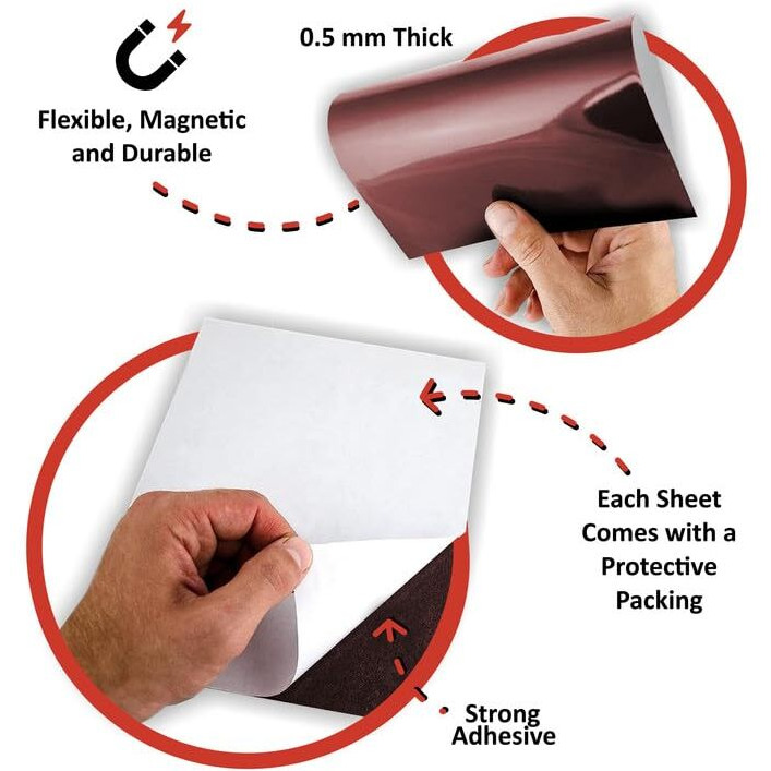 Townbus - 4" X 6" | 25 Nos Of 0.5Mm Self Adhesive Magnetic Sheet | Just Peel Paste And Place To Make Your Craft, Photos A Magnet | Diy Crafts | Kid-Friendly
