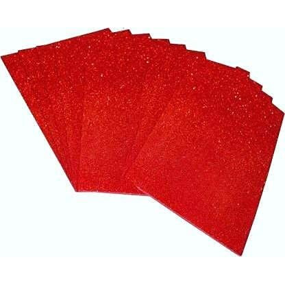 Dheett A4 Foam Glitter Sheets Non Adhesive 2Mm Thickness For Arts And Crafts Scrapbook Scrapbooking Paper Decorations - Red