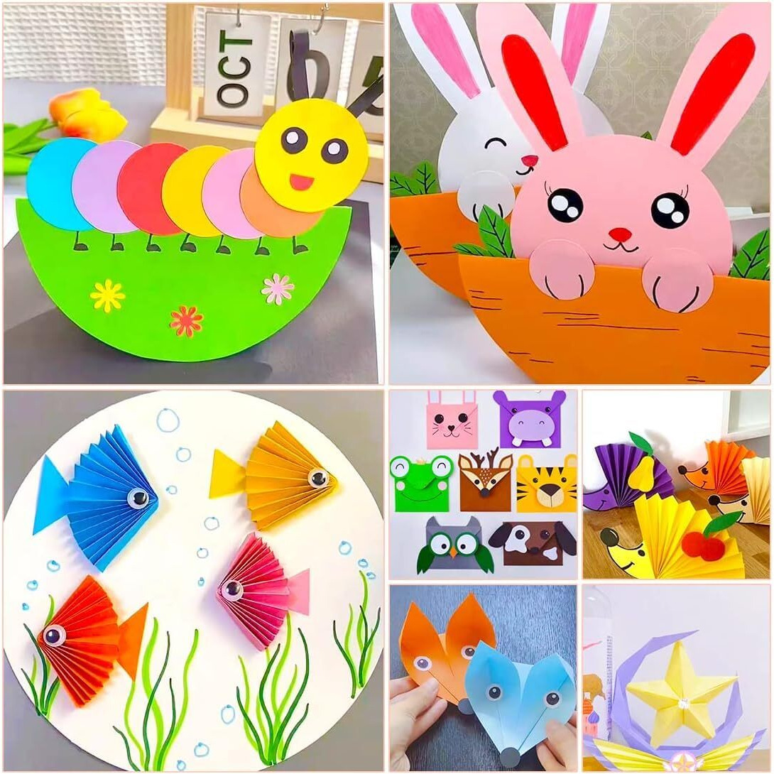 Zebric Origami Paper 80 Gsm For Kids Double Sided 10 Vibrant Colored 15Cmx15Cm Oragami Paper Packs For Arts And Crafts. (100 Sheets)(01)