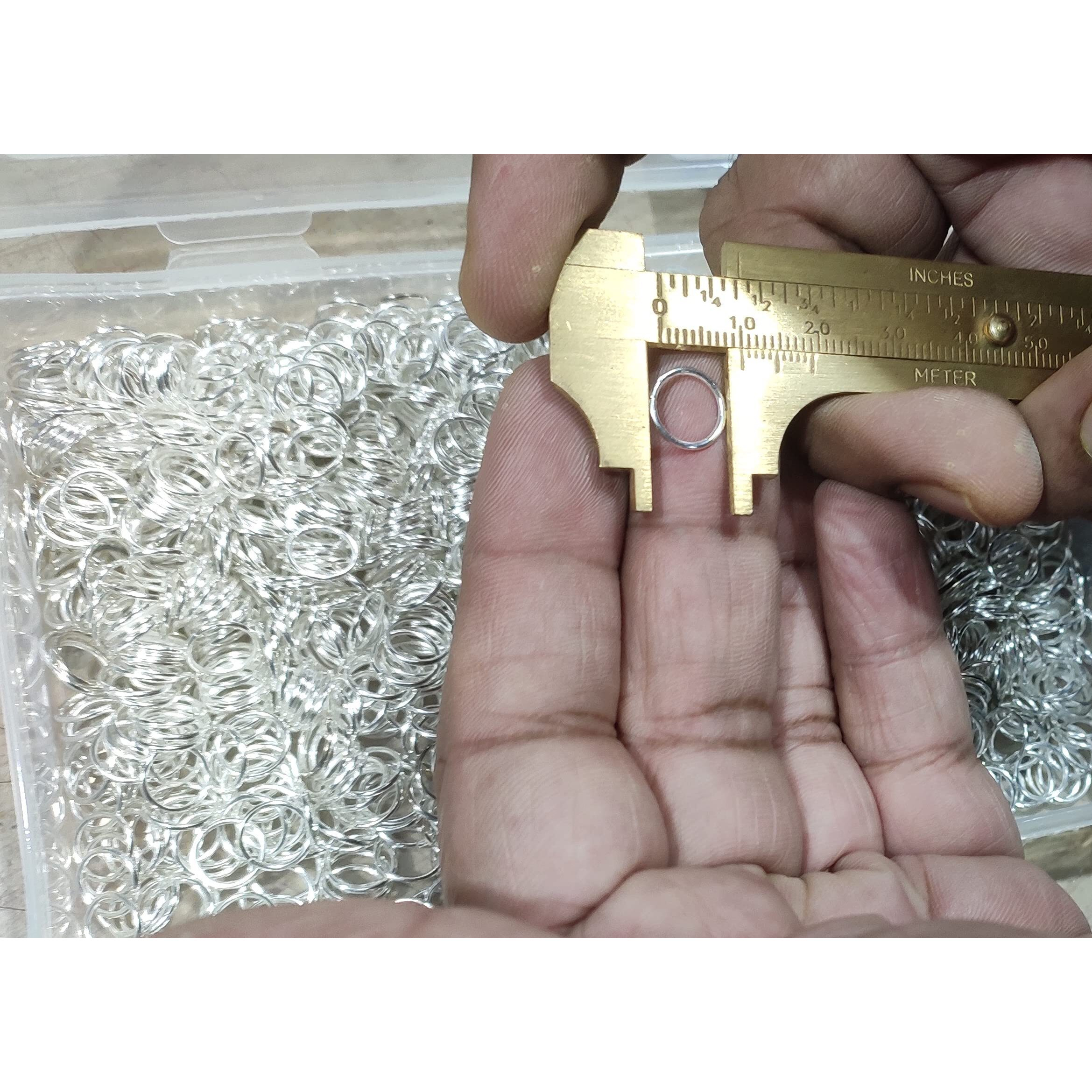 Omx 100 Gm, Approx 600 Pc Silver Color 10 Mm Round Unsolded Unsoldered Open Jump Ring Juprings Jewellery Making Material Fitting Kit Art And Craft Kitearring, Ring