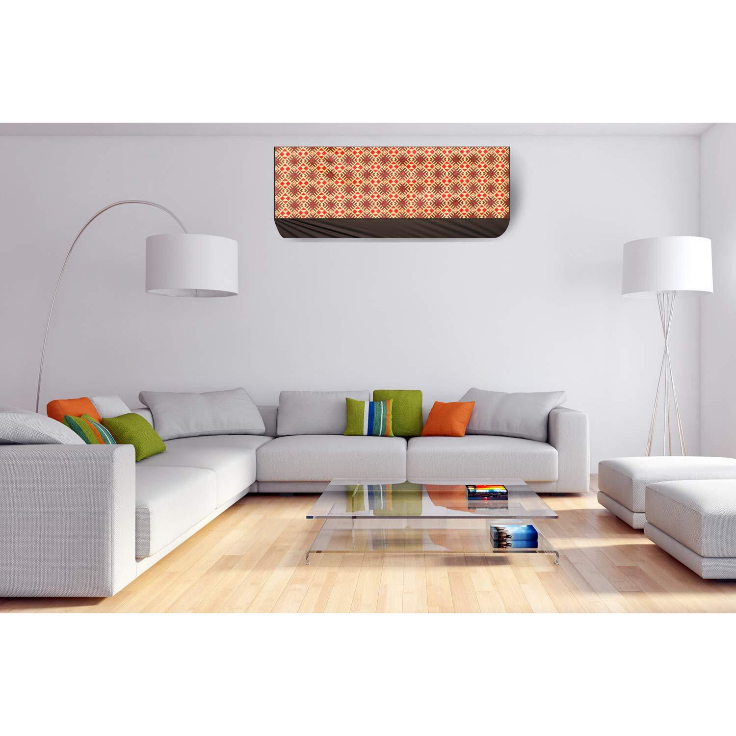 Stylista Ac Cover Set Of Indoor And Outdoor Unit For 2 Ton Capacity Surface Pattern Brown