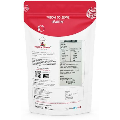 Healthy Master Oats Chips 500G No Maida | No Preservatives