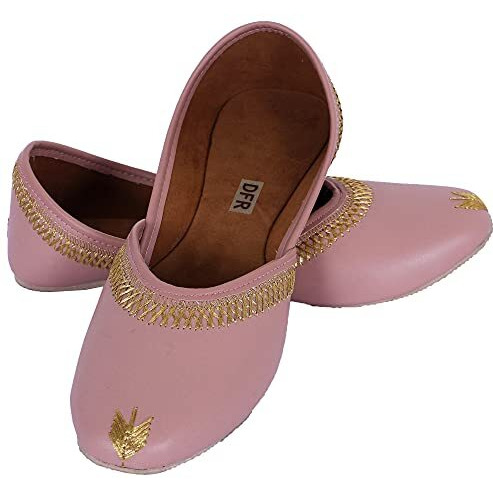 Dfr Women Juti | Mojari Jutti For Women | Ethnic Punjabi Shoe Belle For Girls, Color - Pink, Uk Size - 7
