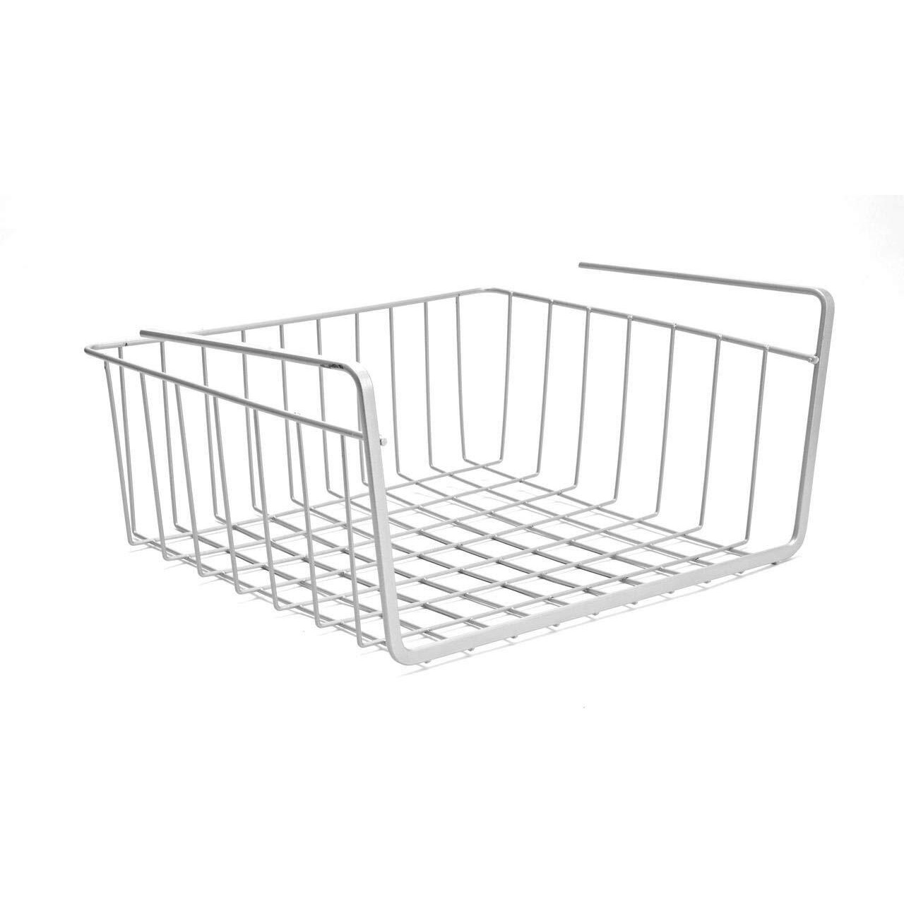 Go Hooked Upasna Works Steel Medium Undershelf Basket Space Saving Versatile Heavy Duty Sleek And Sturdy Efficient Compact And Durable Modern Robust Elegant Grey 12 Inch