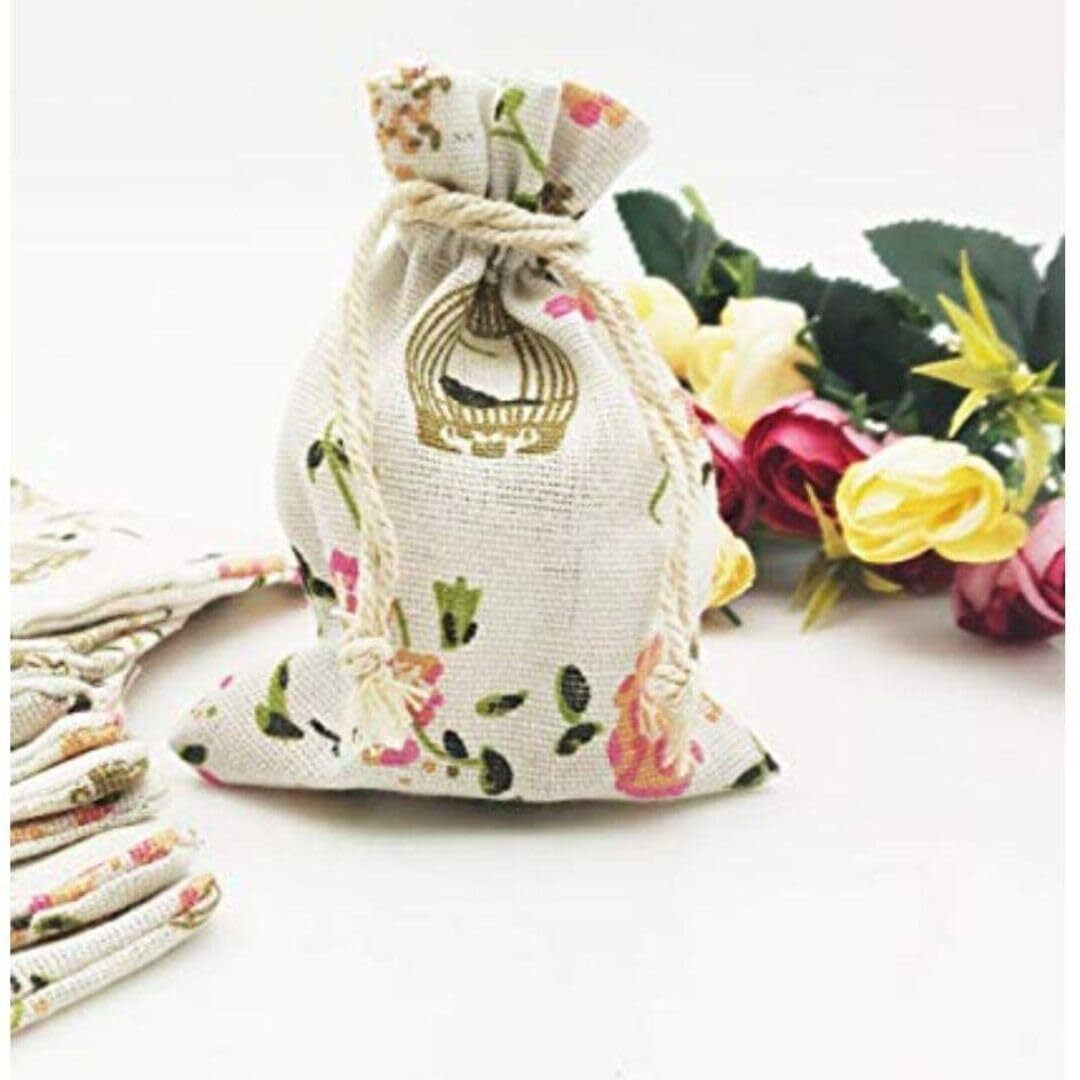 Satyam Kraft 10 Pcs Jute Potli Bags For Wedding, Return , Festive Gifting | Eco-Friendly, Handmade Drawstring Bags For Jewelry, Sweets, Dry , Party Favors | Reusable & Biodegradable (Pack Of 10) (Multicolour)