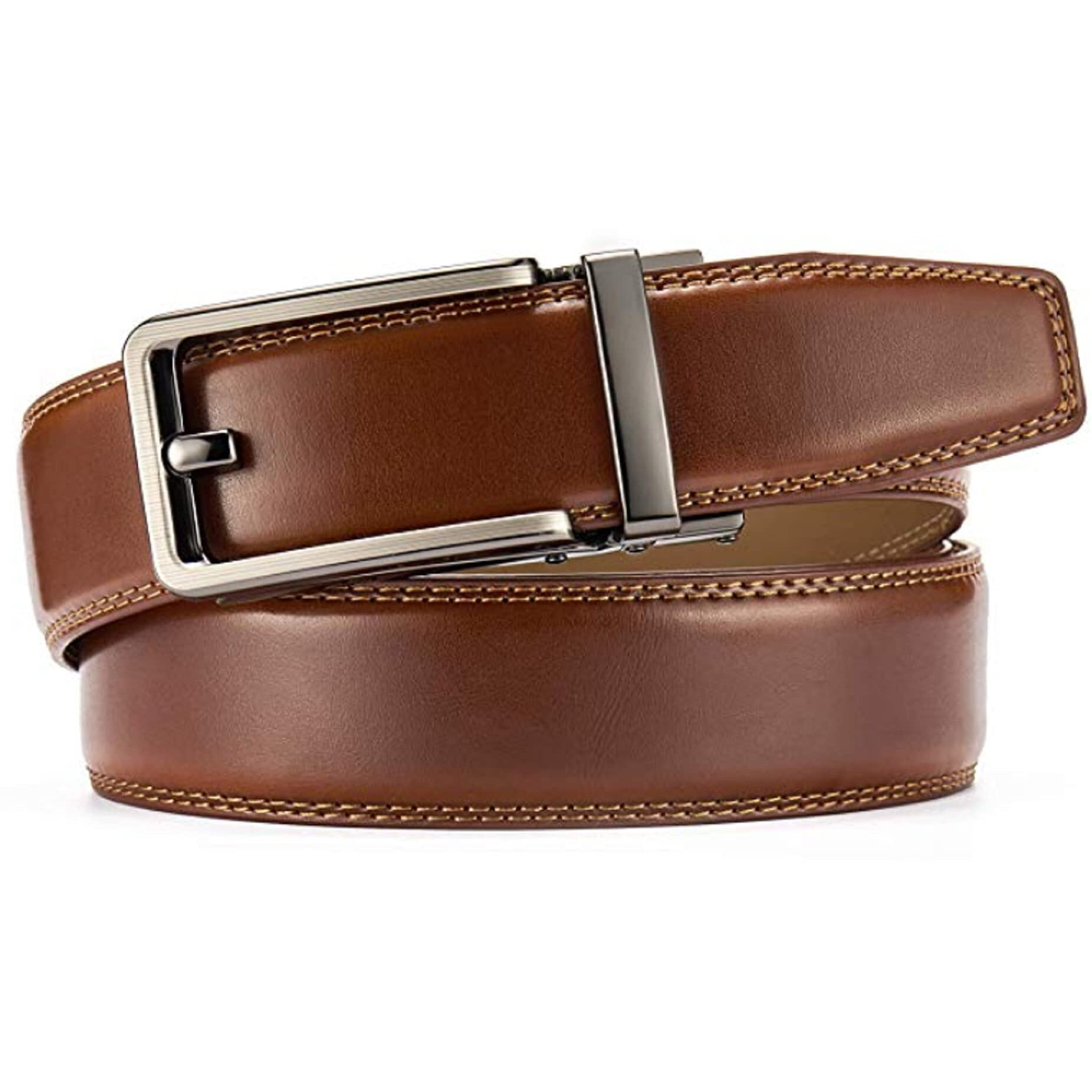 Contacts Men Leather Auto Lock Buckle Belt And Rfid Protected Genuine Leather Wallet Combo (15,N60), Clear
