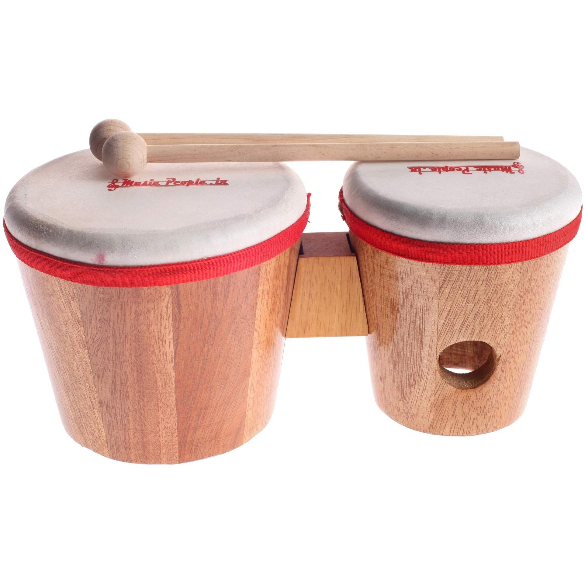Music People Wooden Kids Bongo (Small) With Sticks Ideal For Children Activity/Group Play