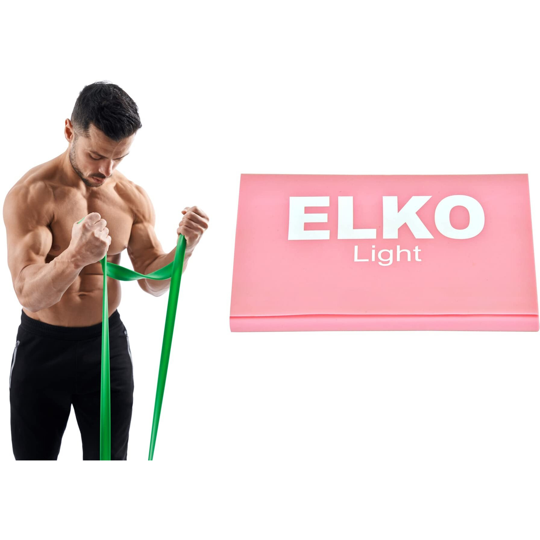 Elko Yoga Band | Resistance Exercise Band For Training Latex-Free Anti-Allergic & Tear-Resistant Band For Exercise, Stretching, Workout & Physiotherapy, Size 5 Ft X 5 Inch (Pink-Light)