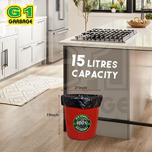 G1 Garbage Bags | Medium Size | Black | Disposable Trash Bags | Waste Dustbin Bags | 54Cm X 48Cm | 19X21 Inches | 150 Pcs