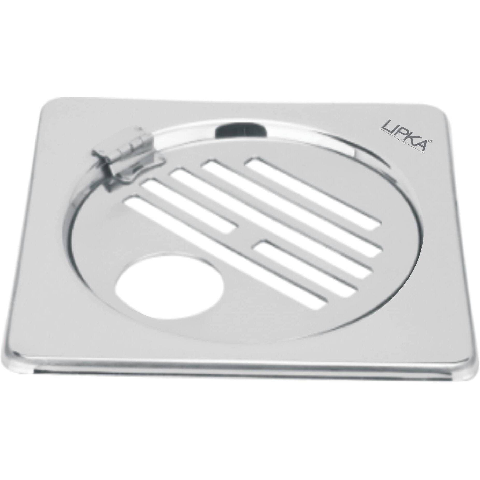 Lipka Eon Square With Golden Classic Jali Floor Drain |Premium Stainless Steel |5 X 5 Inches| With Hinge & Hole|