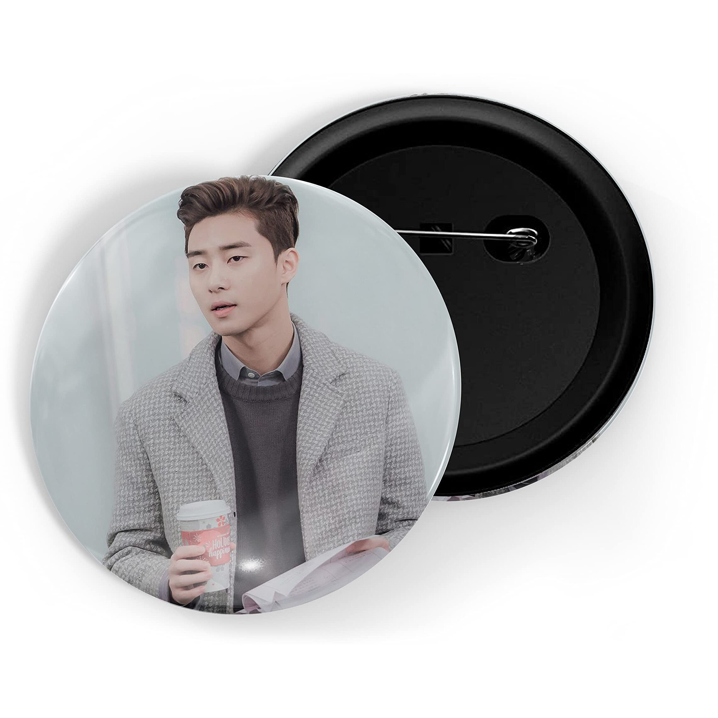 Dhcrafts Pin Badges K-Drama Korean Actor Multicolour Park Seo-Joon D7 Glossy Finish Design Pack Of 1