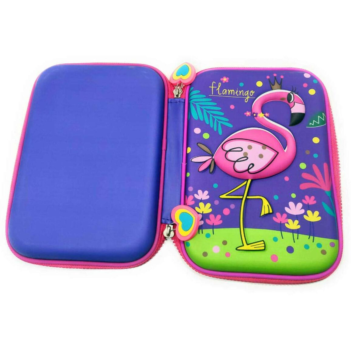Magicwand Large Capacity Premium Flamingo Print Hardtop Eva Pencil Case2 Yrs & Uppack Of 1Multi-Colored
