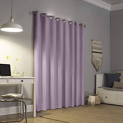 Bhoomi Impex Room Darkening Blackout Curtain Door-8 Feet, Thermal Insulated Eyelet Noise Reducing Blackout Curtains - Lavender Solid