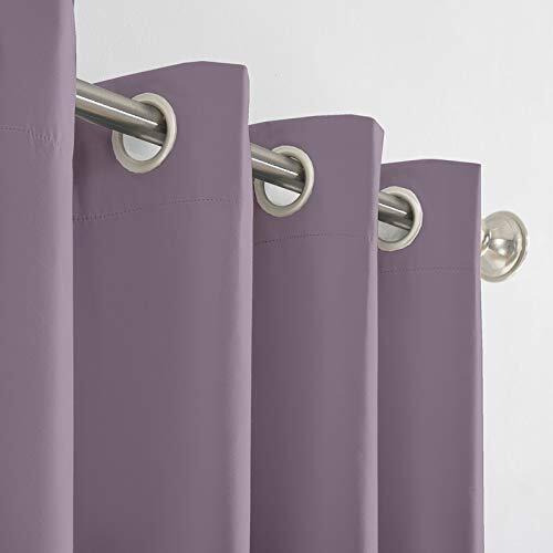Bhoomi Impex Room Darkening Blackout Curtain Door-8 Feet, Thermal Insulated Eyelet Noise Reducing Blackout Curtains - Lavender Solid