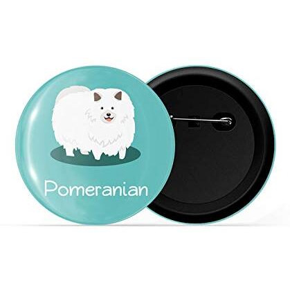 Dhcrafts Pin Badges Blue Color Pomernian Pet Dog Glossy Finish Design Pack Of 1