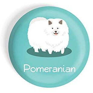 Dhcrafts Pin Badges Blue Color Pomernian Pet Dog Glossy Finish Design Pack Of 1