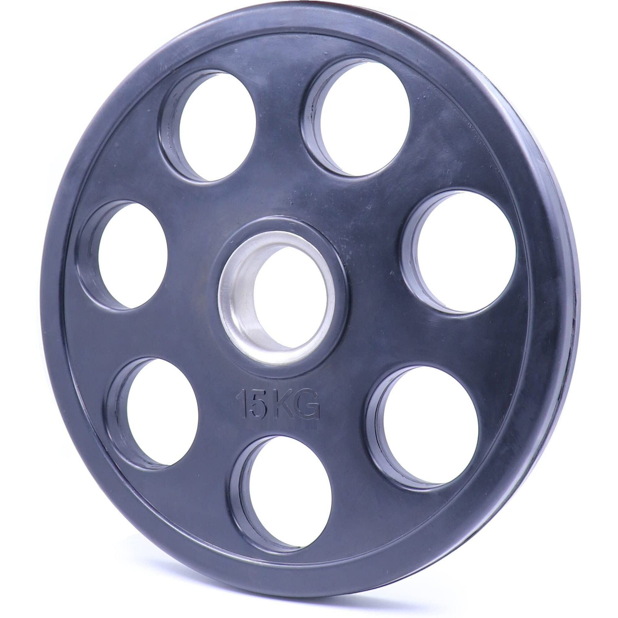 Kobo 7 Holes - Rubber Coated Olympic Cast Iron Weight Plate (51Mm/2") - Commercial Grade 15 Kg X 2  30 Kg (Imported)