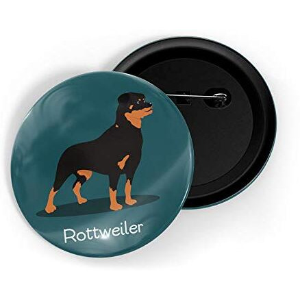 Dhcrafts Pin Badges Green Color Rottweilier Pet Dog Glossy Finish Design Pack Of 1