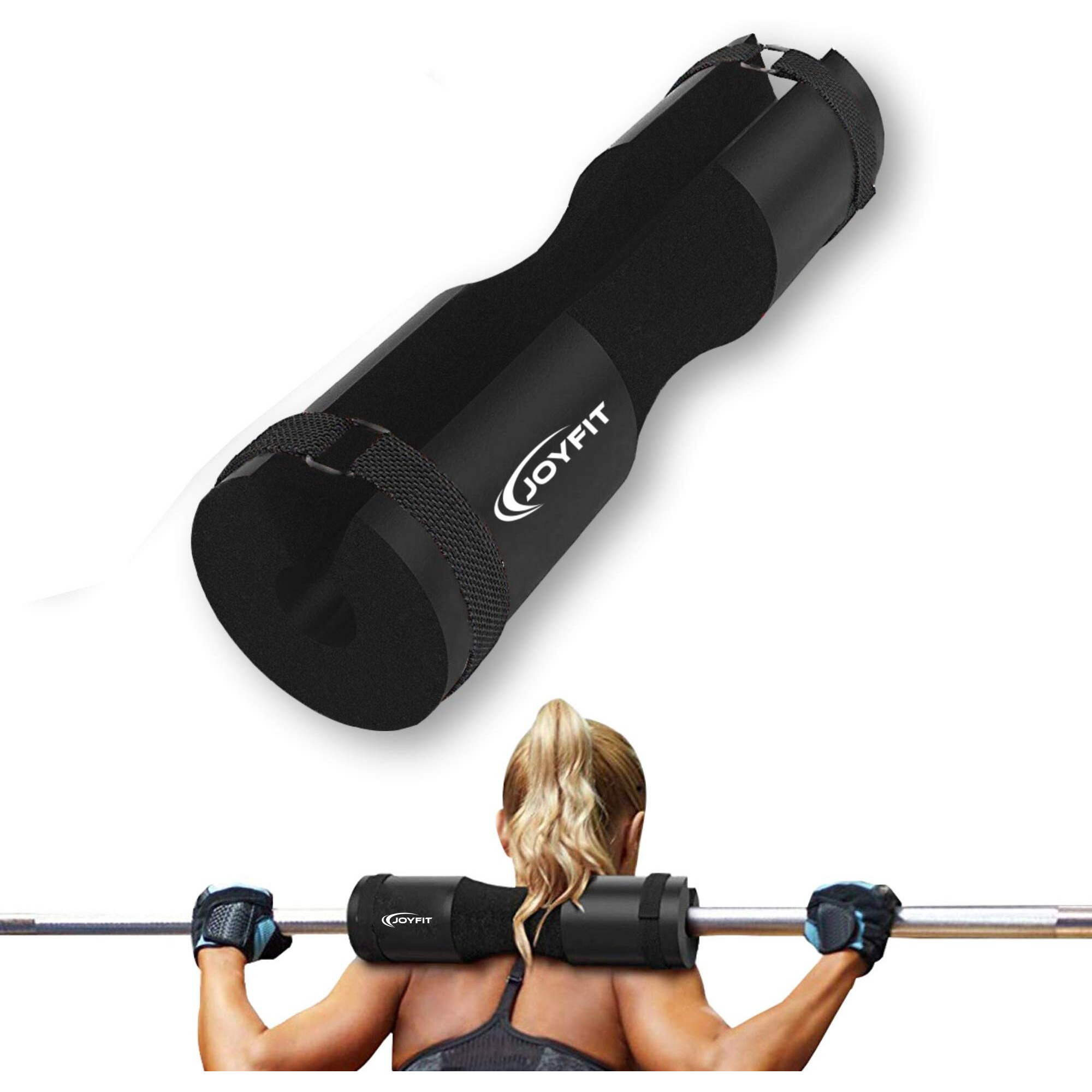 Joyfit - Barbell Pad For Weight Lifting | Squat Pad For Weight Bar With Straps | Hip Thrust Pad For Neck And Shoulder | Protective Squat Pad For Gym With Thick Foam Cushion (Black)
