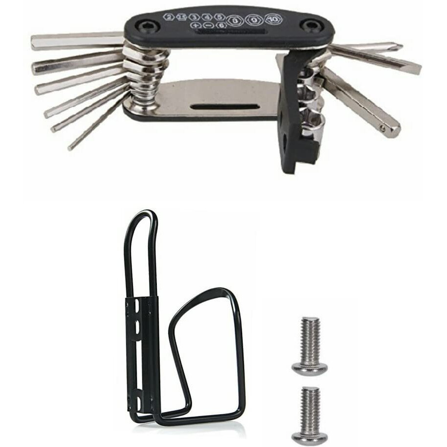 Fastped Multi-Purpose Mountain Bike Bicycle Repair Tool Kit With Water Bottle Cage Holder Bicycle Bottle Holder (Combo) Alloy Bicycle Bottle Holder Cage. Repair Tool Kit | Metal Cycling Road Bikes.
