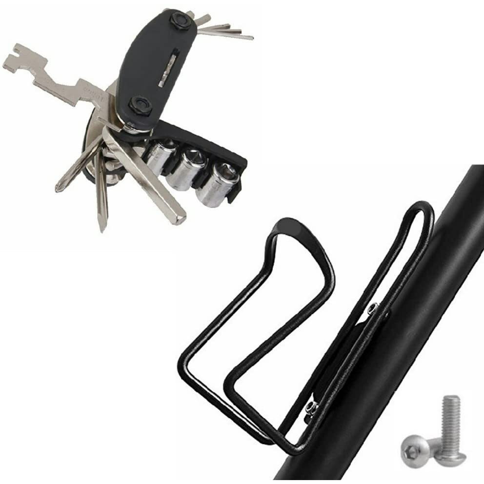 Fastped Multi-Purpose Mountain Bike Bicycle Repair Tool Kit With Water Bottle Cage Holder Bicycle Bottle Holder (Combo) Alloy Bicycle Bottle Holder Cage. Repair Tool Kit | Metal Cycling Road Bikes.