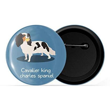 Dhcrafts Pin Badges Blue Color Cavalier King Charles Spaniel Pet Dog Glossy Finish Design Pack Of 1