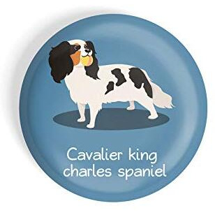 Dhcrafts Pin Badges Blue Color Cavalier King Charles Spaniel Pet Dog Glossy Finish Design Pack Of 1