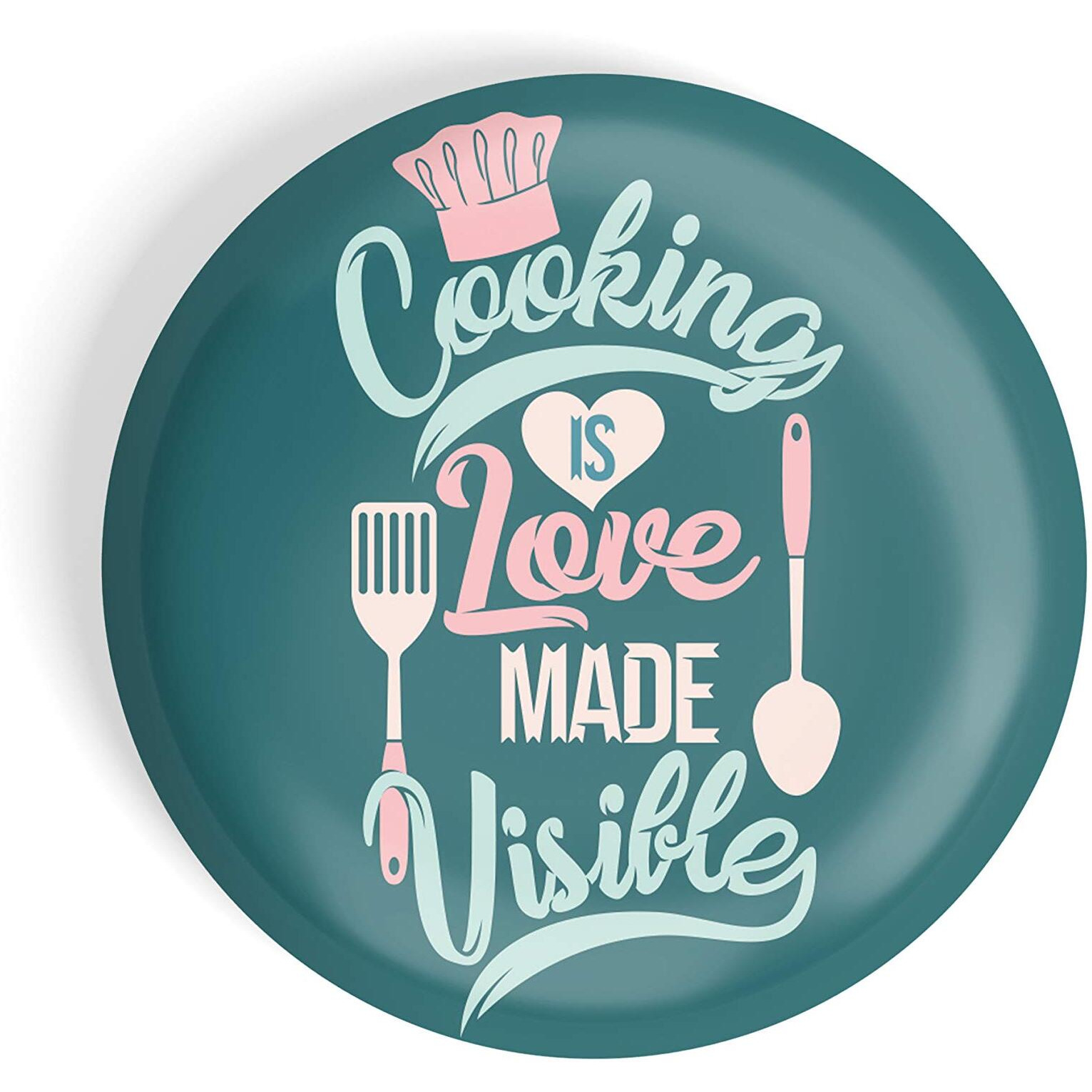 Dhcrafts Pin Badges Blue Food Lovers Cooking Is Love Made Visible Glossy Finish Design Pack Of 1