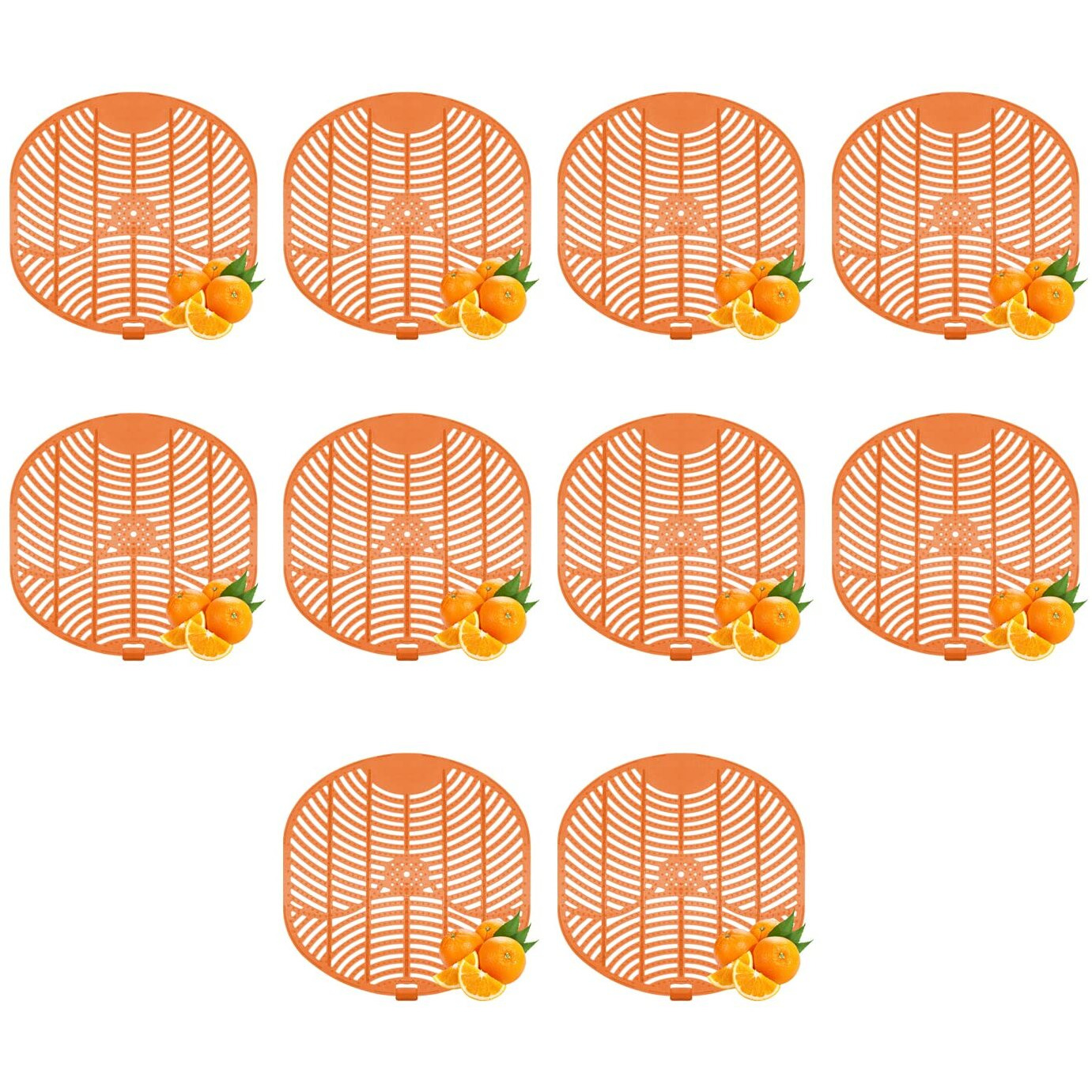 Zureni Urinal Screen Fresh Scented Anti-Splash Toilet Mat Bathroom Deodorizer Spatter With Air Freshener For Restroom (K Screen, Orange, 10 Pcs)