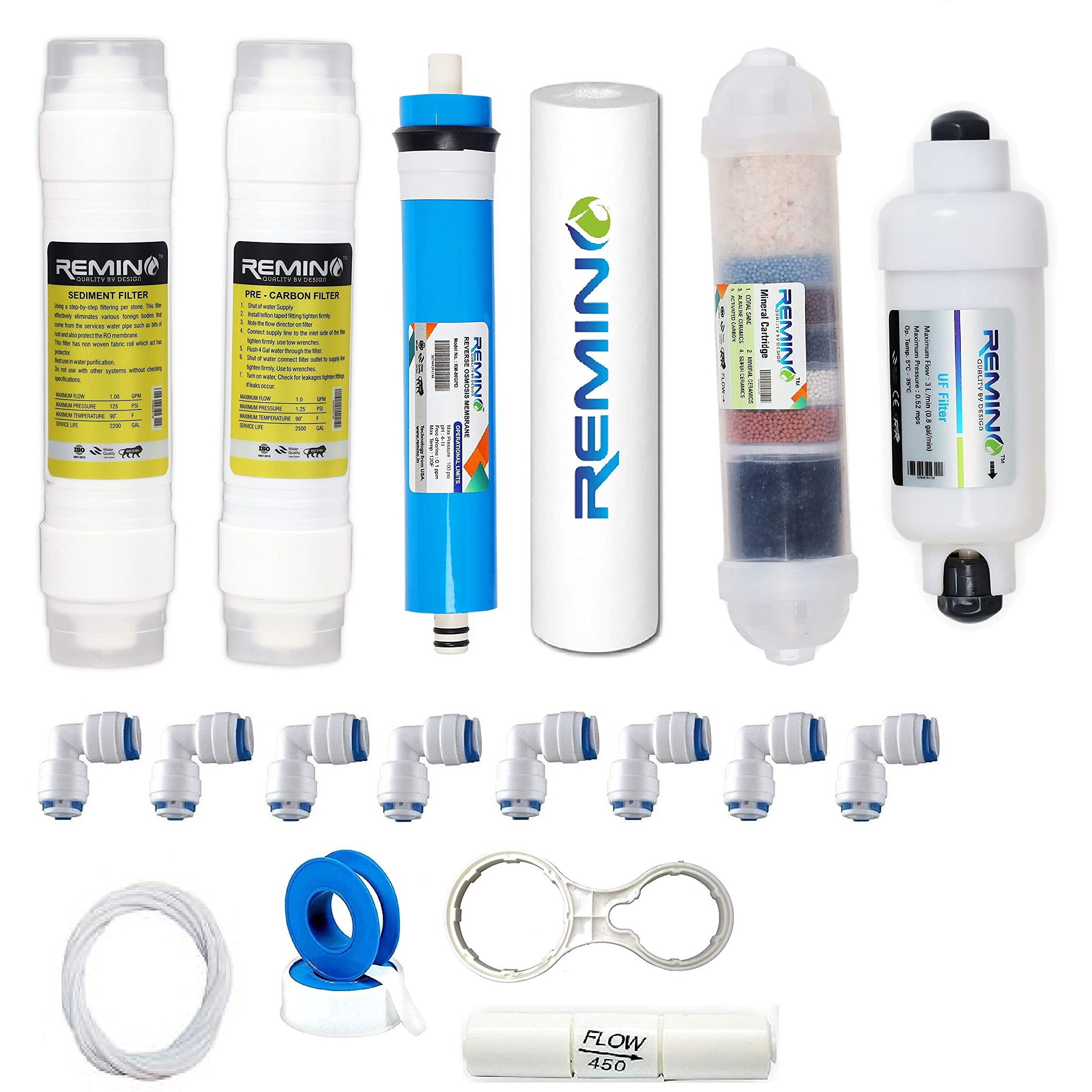 Remino Complete 80 Gpd Ro Water Purifier Service Kit Of Filter Suitable For All Type Of Water Purifier